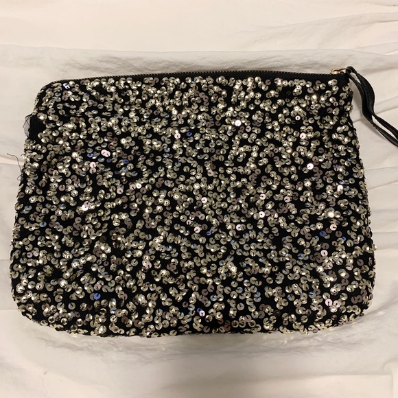 Black + Gold Sequin Clutch - Picture 2 of 3